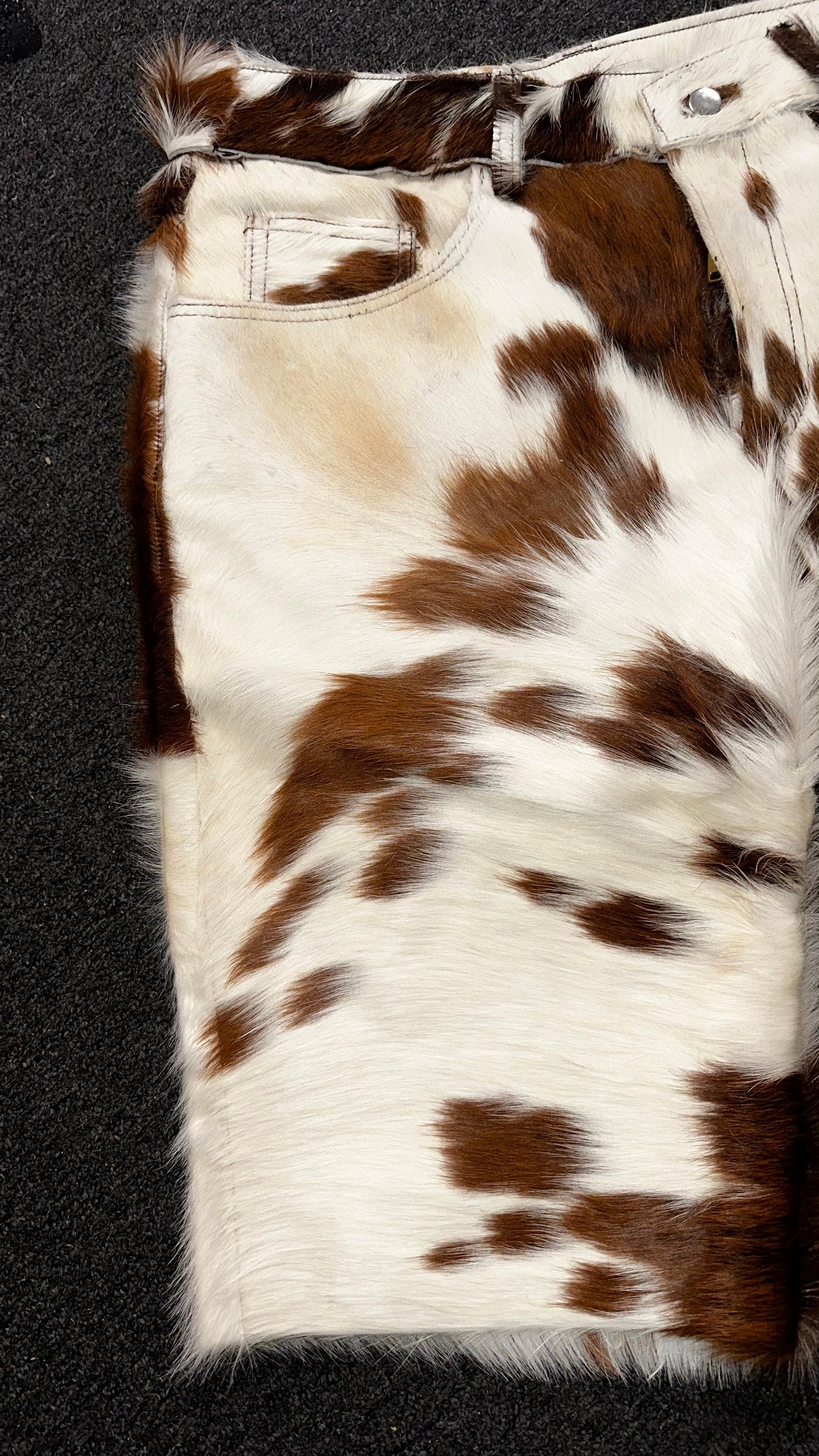 Natural Cowhide Leather Shorts