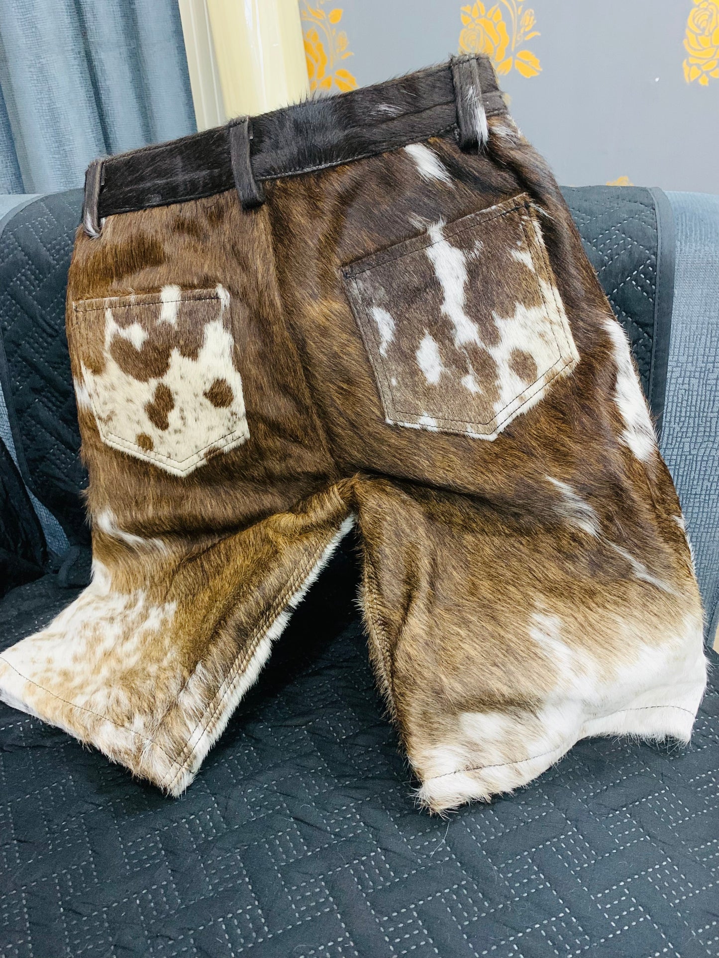 Natural Cowhide Leather Shorts