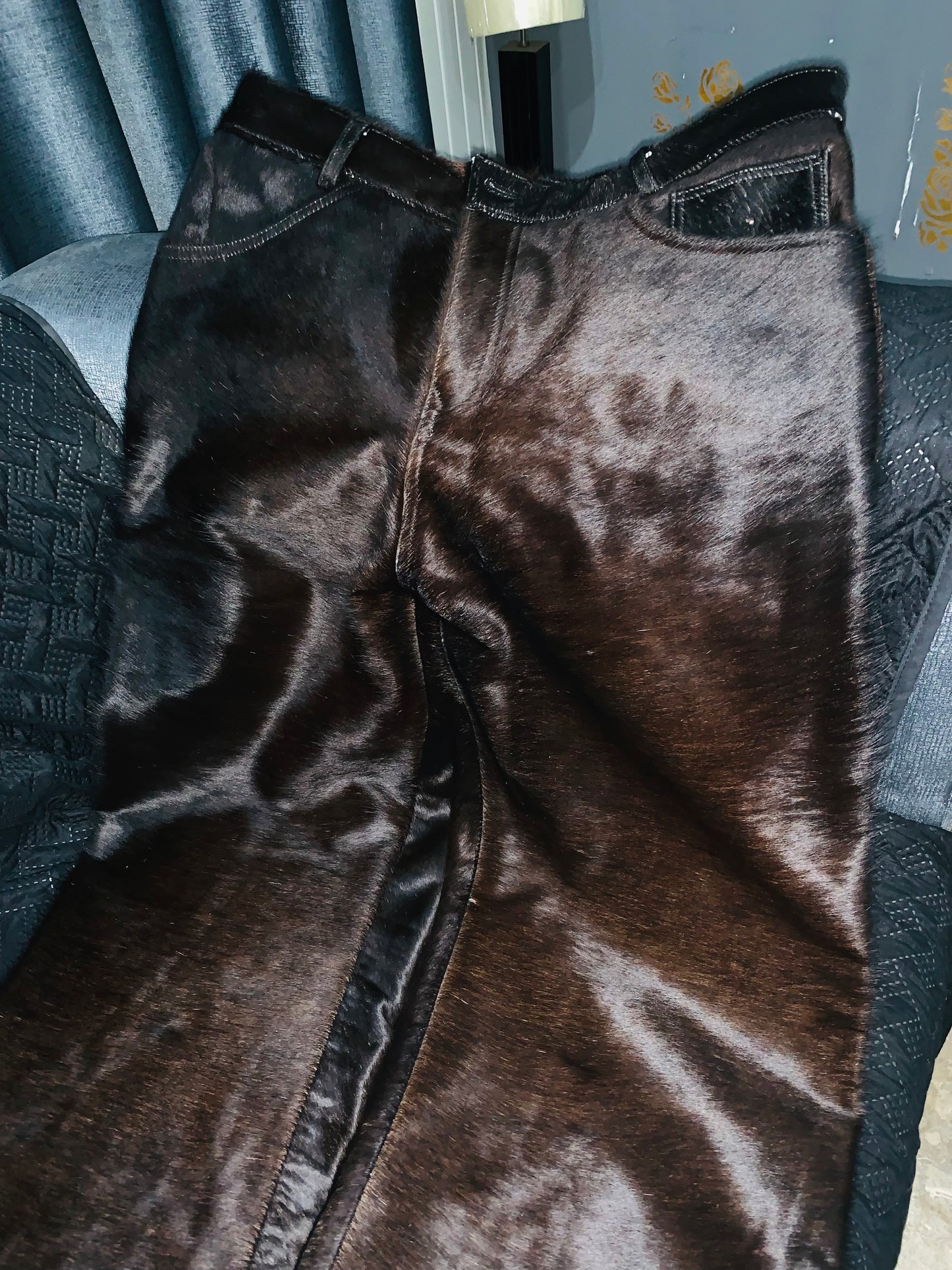 Natural Cowhide Leather Pants
