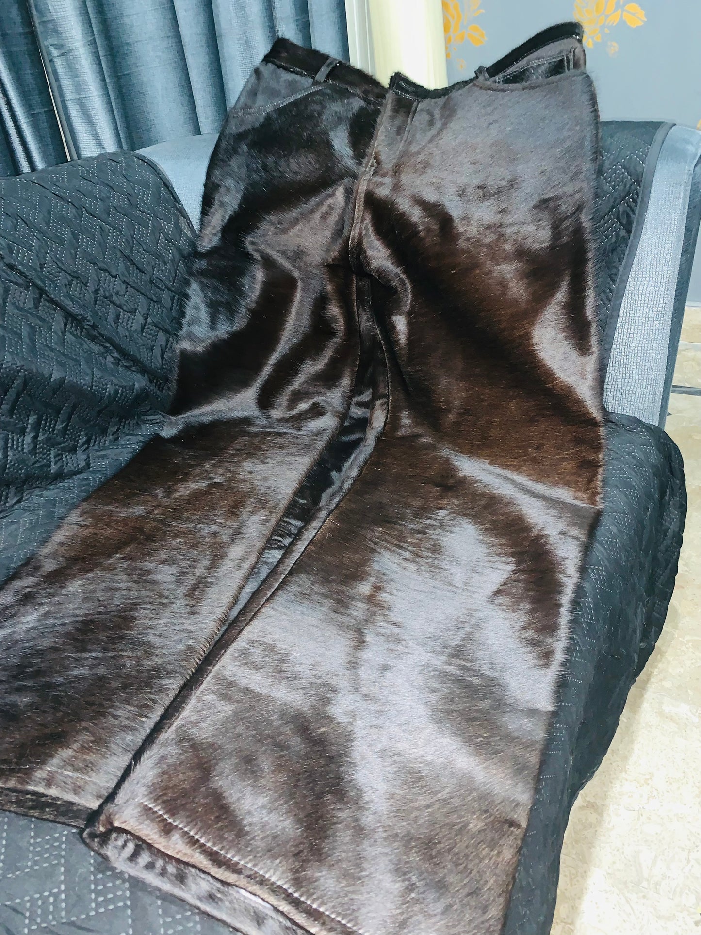 Natural Cowhide Leather Pants
