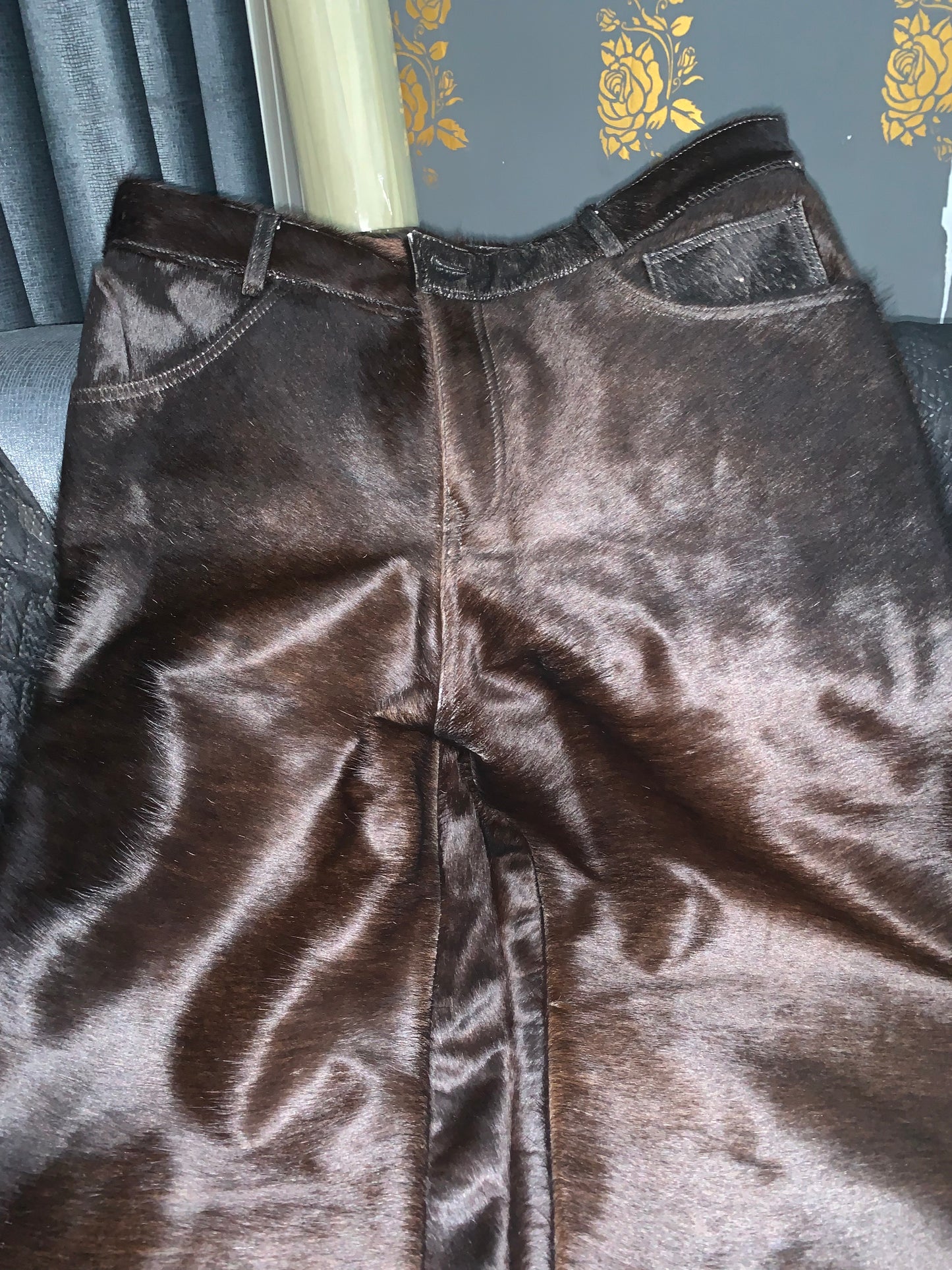 Natural Cowhide Leather Pants