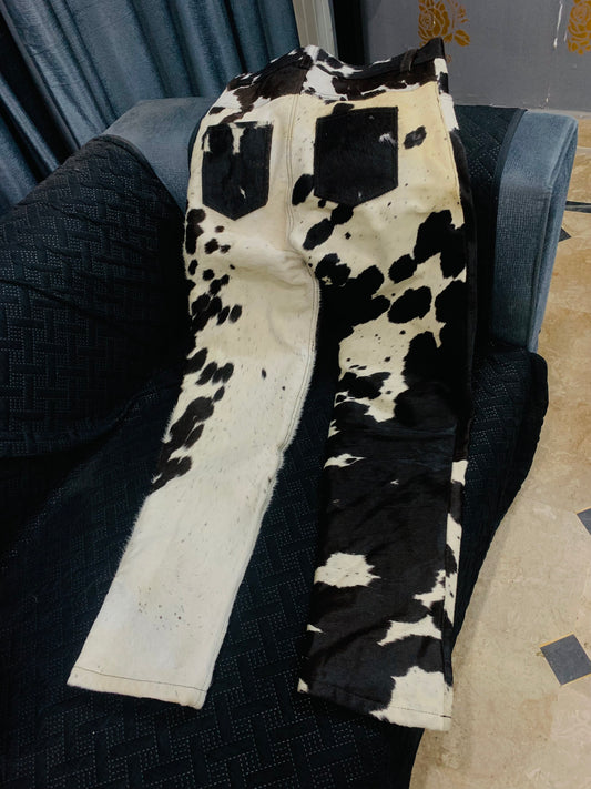 Natural Cowhide Leather Pants
